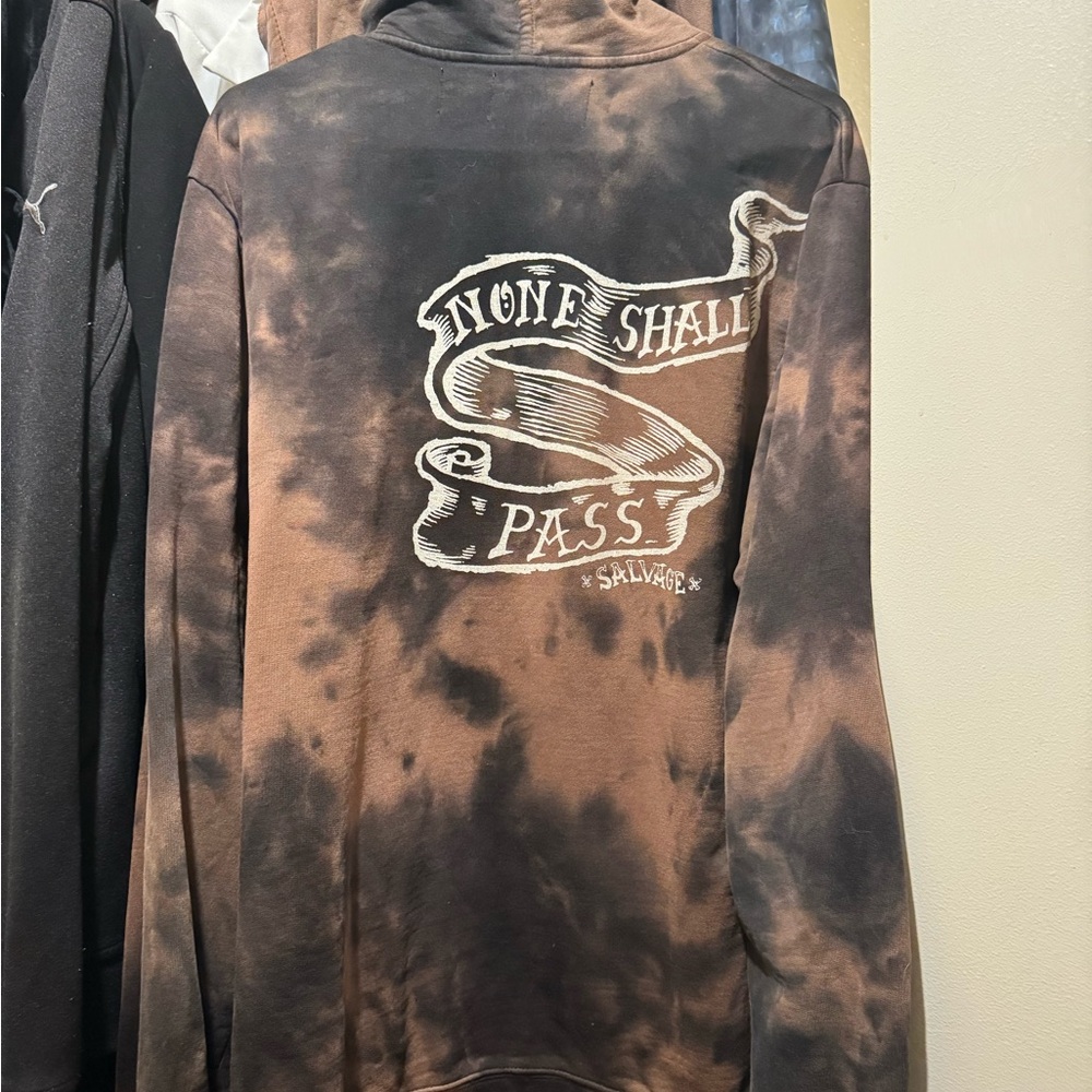 Salvage Brown and Black Tie-Dye Hoodie
